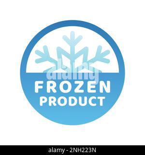 Étiquette vectorielle d'aliments surgelés. Timbre du produit avec flocon de neige. Illustration de Vecteur