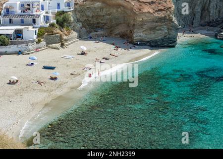 Plage d'Agkali, Folegandros Banque D'Images