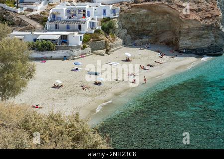 Plage d'Agkali, Folegandros Banque D'Images