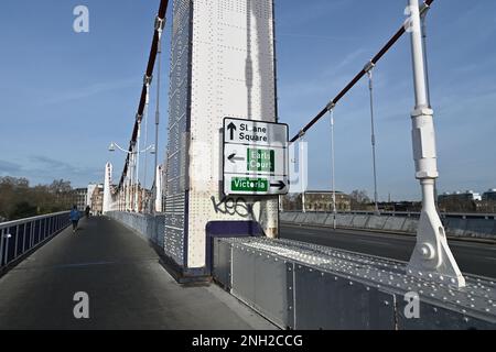 Chelsea Bridge Londres, Royaume-Uni. Février 2023. Banque D'Images