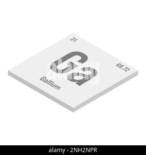 Francium, FR, gris 3D illustration isométrique de l'élément de table périodique avec nom, symbole, numéro atomique et poids. Métal alcalin sans utilisation commerciale ou industrielle connue, mais utilisé dans la recherche scientifique. Illustration de Vecteur