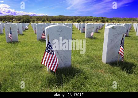 Cimetière national de Calverton long Island NY Banque D'Images