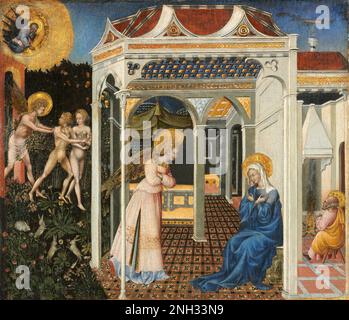 Giovanni di Paolo l'Annonciation et l'expulsion du Paradis c. 1435 Banque D'Images