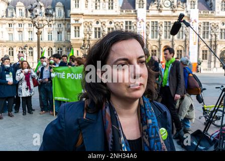 Paris, France, Emmanuelle Cosse, politicien français, Parti Vert, Ex-ministre du logement, à la manifestation, contre la pollution atmosphérique Banque D'Images