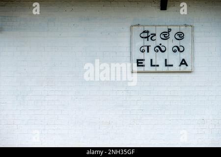 Sri Lanka, gare d'Ella sur le chemin de fer de Kandy à Ella à travers le pays de colline du Sri Lanka Banque D'Images