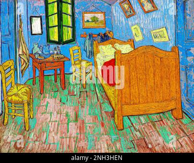 La chambre de Vincent Van Gogh (1889). Célèbre peinture, originale de l'Art Institute of Chicago. Banque D'Images