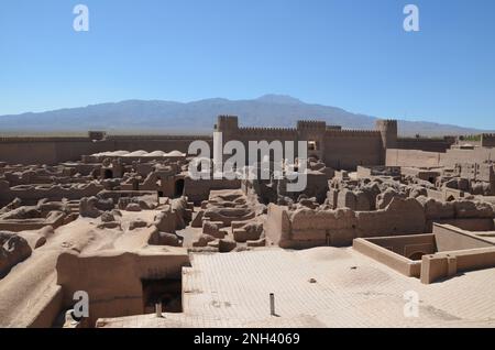 À l'intérieur des ruines de la Citadelle de Rayen, Iran Banque D'Images