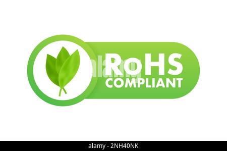 Symbole, étiquette conforme à la directive RoHS. Marque de qualité. Icône RoHS. Directive sur la restriction des substances dangereuses. Illustration de Vecteur