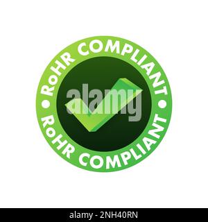 Symbole, étiquette conforme à la directive RoHS. Marque de qualité. Icône RoHS. Directive sur la restriction des substances dangereuses. Illustration de Vecteur