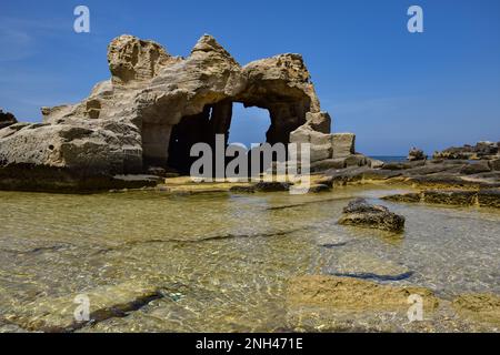 Restes de roche excavée, Favignana Banque D'Images