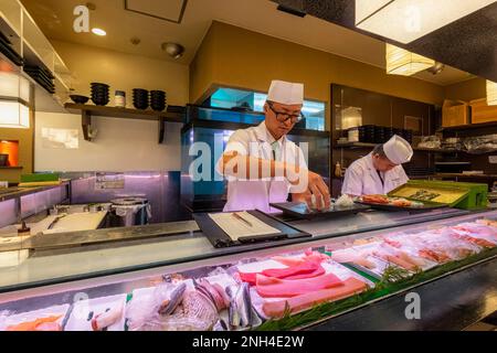 Tokyo Japon, bar à sushis à Shibuya Banque D'Images