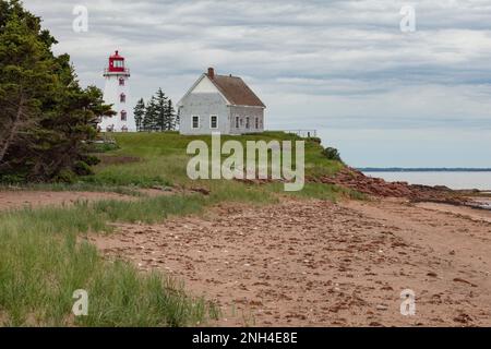 À partir de la fin de 1853, le phare de l'île Panmure est la première structure en bois construite à l'Île-du-Prince-Édouard. Banque D'Images