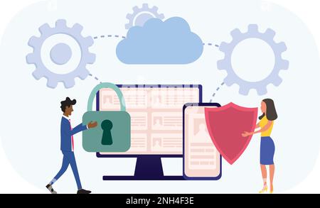 Concept de sécurité des données personnelles Illustration de Vecteur