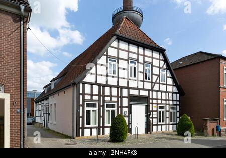 Ancien pastorat, ancien presbytère de 1721 avec des conversions modernes, Lengerich, Rhénanie-du-Nord-Westphalie, Allemagne Banque D'Images