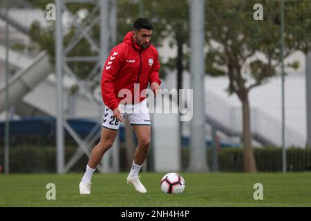 2019 novembre - Maziar Kouhyar, joueur de l'équipe nationale de football de l'Afghanistan lors d'un camp d'entraînement de l'équipe nationale à Antalya en Turquie Banque D'Images