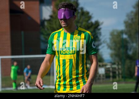 Hereford, Angleterre 18 septembre 2021. Le deuxième jour du match de la Ligue nationale de football des aveugles a joué au point 4, Hereford. Crédit : will Cheshire Banque D'Images