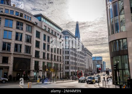 Londres. ROYAUME-UNI- 02.19.2023. Vue générale sur la rue de la ville de Londres. Banque D'Images