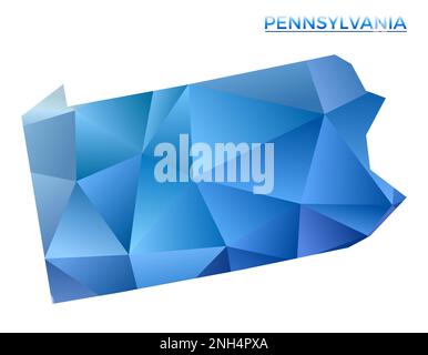 Carte polygonale vectorielle de Pennsylvanie. États-Unis géométriques dynamiques dans un style poly bas. Illustration éclatante pour vos infographies. Technologie, Internet, net Illustration de Vecteur