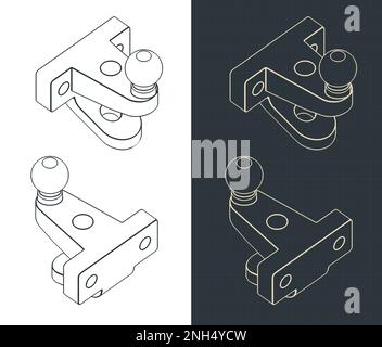 Illustrations vectorielles stylisées de plans isométriques de boule de remorquage Illustration de Vecteur