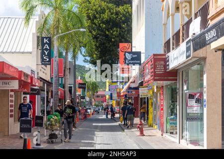 Front Street (rue commerçante), Philipsburg, St Maarten, Saint Martin, Petites Antilles, Caraïbes Banque D'Images