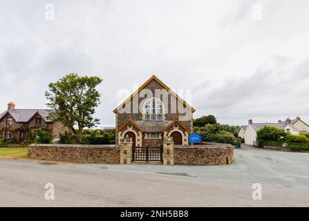 Vue de face de la chapelle Moriah Baptist à Marloes, un petit village de la péninsule de Marloes dans le parc national de la côte de Pembrokeshire, dans l'ouest du pays de Galles Banque D'Images