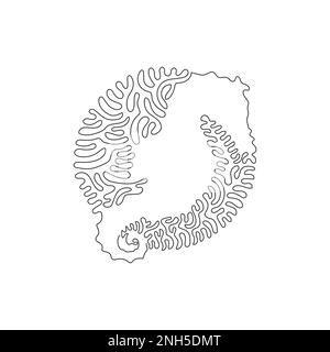 Simple curly un dessin de ligne de l'art abstrait d'hippocampe mignon Dessin en ligne continue dessin graphique dessin vectoriel illustration de l'hippocampe nager très mal Illustration de Vecteur