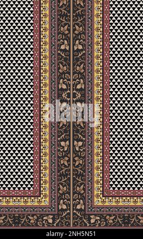 répéter multicolore décoré à la main, dessiné à la main, tracé, dessiné, ornemental sur tout le fond de la base, motif géométrique Banque D'Images