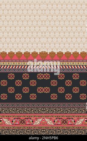 répéter multicolore décoré à la main, dessiné à la main, tracé, dessiné, ornemental sur tout le fond de la base, motif géométrique Banque D'Images