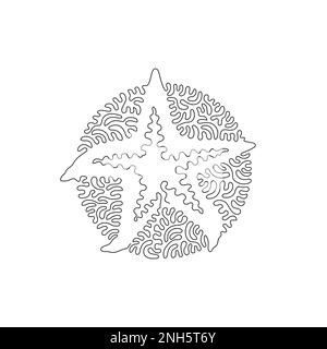 Dessin continu d'une ligne courbe de l'art abstrait de l'étoile de mer mignon Illustration vectorielle d'un trait modifiable d'une seule ligne d'étoiles de mer incroyable Illustration de Vecteur