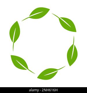 réutilisation de l'icône d'énergie verte vecteur feuille circulaire symbole de puissance écologie concept de développement durable pour la conception graphique, logo, site web, médias sociaux, application mobile, Illustration de Vecteur