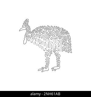 Simple curly un dessin de ligne d'une jolie casserole debout. Dessin de ligne continue illustration vectorielle d'une casserole avec griffes tranchantes Illustration de Vecteur