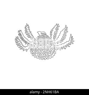 Un seul tourbillon ligne continue dessin de mignon axolotl art abstrait Ligne continue dessin graphique dessin vectoriel style d'illustration de beau axolotl Illustration de Vecteur