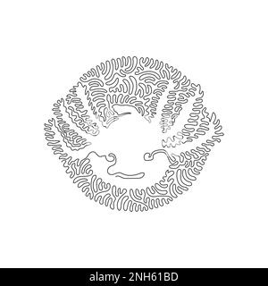 Tracé continu d'une ligne de courbe d'axolotl exotique. Illustration d'un vecteur de contour modifiable sur une seule ligne d'axolotl convivial Illustration de Vecteur