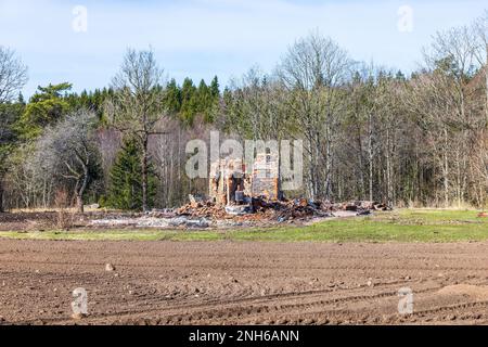 Maison incendiée par la forêt Banque D'Images