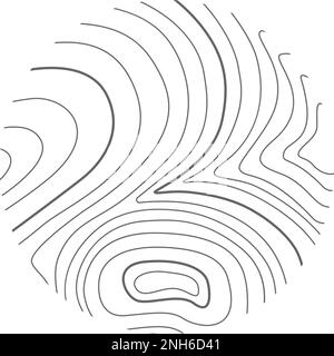 Forme ronde avec texture topographique ou en bois. Contour de terrain tracé à la main. Embouti d'esquisse de grugeage graphique isolé sur fond blanc. Illustration graphique vectorielle. Illustration de Vecteur
