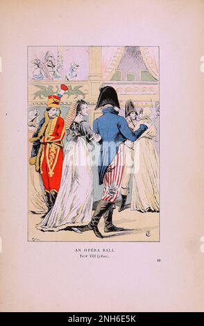 Mode vintage à Paris. Un ballon d'opéra. 1800. Les différentes phases du goût féminin et de l'esthétique de 1797 à 1897 Banque D'Images