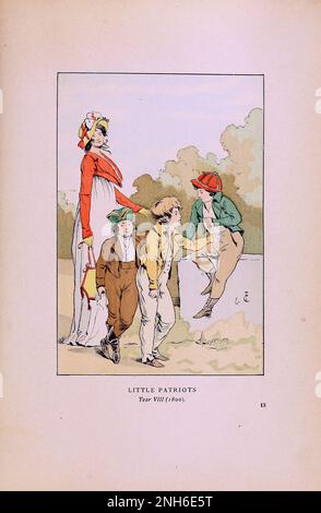 Mode vintage à Paris. Les petits Patriots. 1800. Les différentes phases du goût féminin et de l'esthétique de 1797 à 1897 Banque D'Images