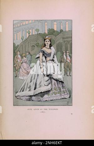 Mode vintage à Paris. Fete donné aux Tuileries, 1867. Les différentes phases du goût féminin et de l'esthétique de 1797 à 1897 Banque D'Images