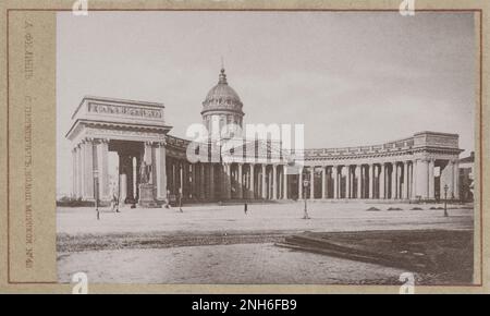 Photo d'époque de la cathédrale de Kazan à Saint-Pétersbourg. Empire russe. 1890s Banque D'Images