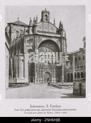 Architecture de la vieille Espagne. Photo d'époque du Convento de San Esteban, Salamanque le Convento de San Esteban est un monastère dominicain situé sur la Plaza del Concilio de Trento (Concile de Trent) dans la ville espagnole de Salamanque. Banque D'Images