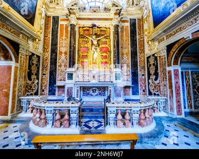 Chapelle du Crucifix le plus Saint dans l'église baroque de Jésus (chiesa del Gesu' ) appelé aussi Casa Prodessa - Palerme, Sicile, Italie Banque D'Images