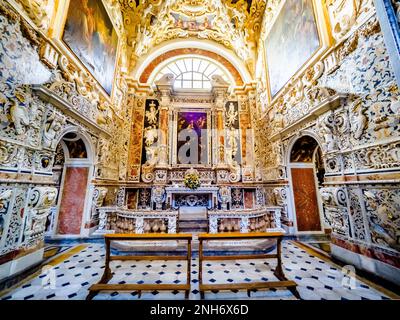 Chapelle de l'Immaculée conception et Saint François Borgia dans l'église baroque de Jésus (chiesa del Gesu') appelée aussi Casa Prodessa - Palerme, Sicile, Italie Banque D'Images