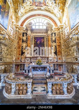 Chapelle de l'Immaculée conception et Saint François Borgia dans l'église baroque de Jésus (chiesa del Gesu') appelée aussi Casa Prodessa - Palerme, Sicile, Italie Banque D'Images