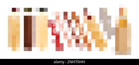 Jeu réaliste de hot dogs français avec des images isolées de hot dogs prêts et des icônes de l'illustration vectorielle d'ingrédients uniques Illustration de Vecteur