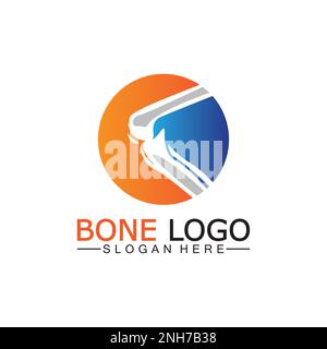 Symbole de modèle vectoriel du logo de l'os.illustration de l'articulation, du genou. logo chiropratique Illustration de Vecteur