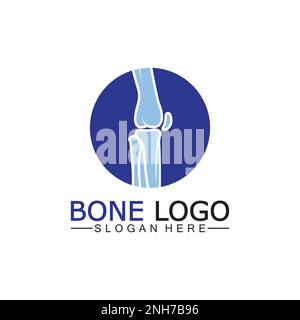 Symbole de modèle vectoriel du logo de l'os.illustration de l'articulation, du genou. logo chiropratique Illustration de Vecteur