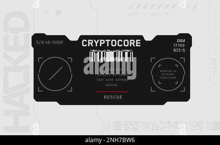 Autocollant « cyber-punk ». Autocollant vectoriel, étiquette de style futuriste. Signes, inscriptions et symboles SCI fi. Illustration de Vecteur