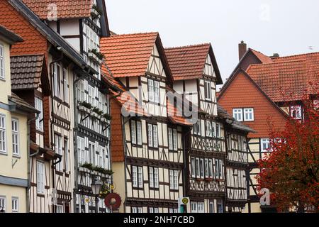 Maisons pittoresques à Bad Sooden-Allendorf dans la vallée de Werra en Allemagne, Hessen Banque D'Images