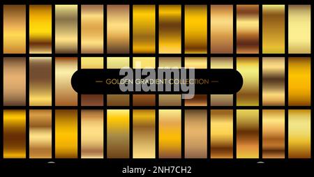 Collection Golden gradient, combinaisons modernes de couleurs et de nuances. Palette de dégradés Golden Vector. Illustration de Vecteur