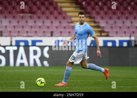 SALERNO, ITALIE - FÉVRIER 19: Nicolo’ Casale de SS Lazio en action pendant la série Un match entre les États-Unis Salerntana et SS Lazio au Stadio Arechi, Sal Banque D'Images